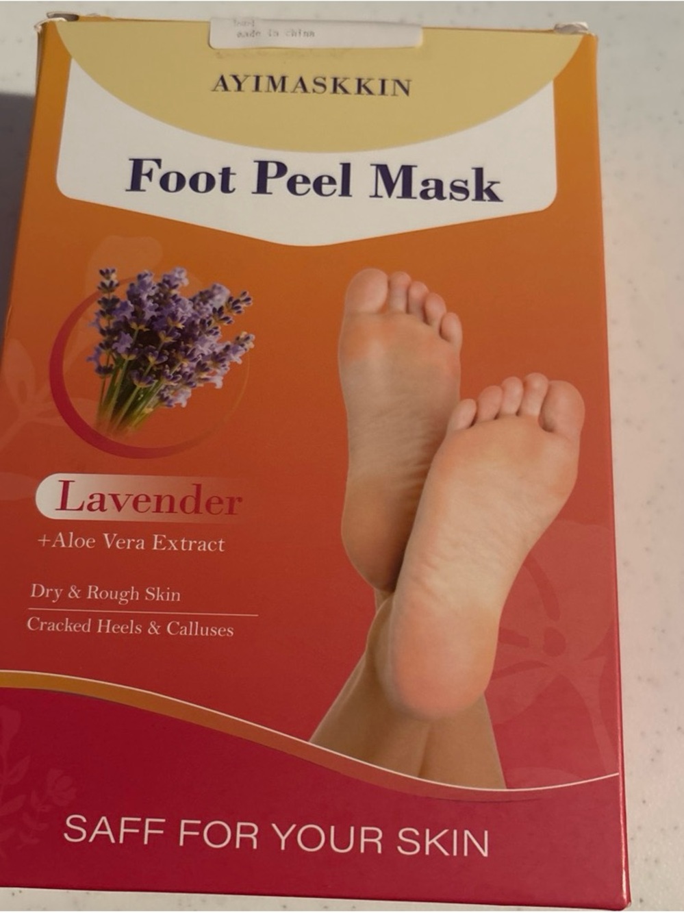 Lavender Foot Peel Mask with Aloe Vera - Orange